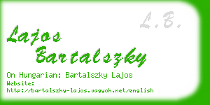 lajos bartalszky business card